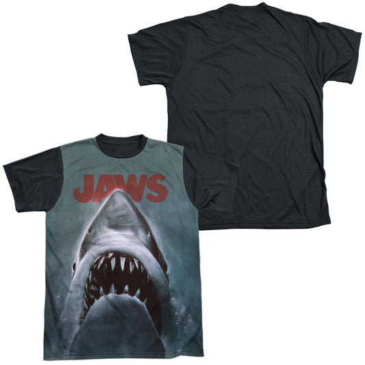 Jaws - Poster - Short Sleeve Adult White Front Black Back   - White T-shirt