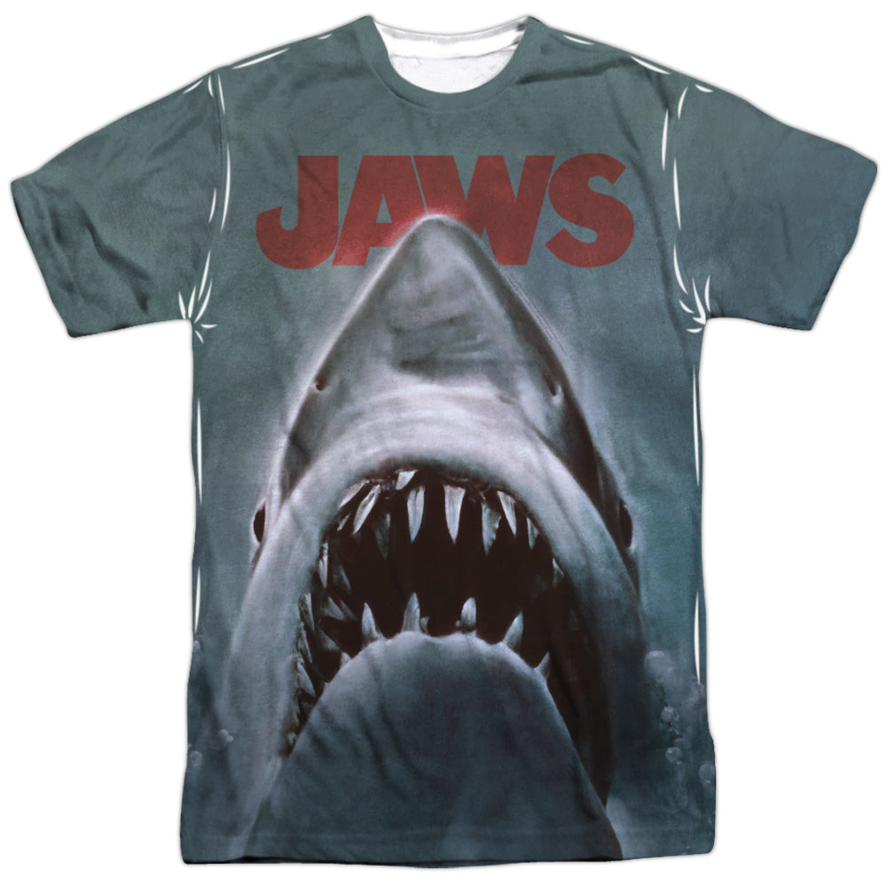 Jaws - Poster -  Short Sleeve Adult 100% Poly Crew - White T-shirt
