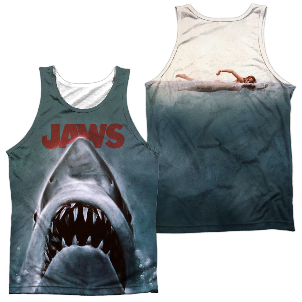 Jaws - Poster - Adult 100% Poly Tank Top - White