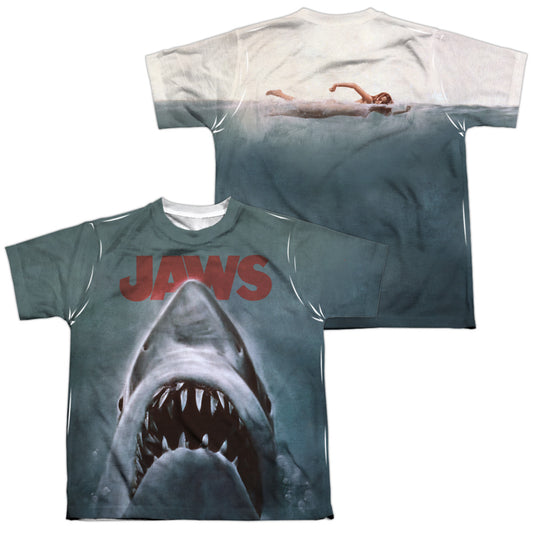 Jaws - Poster - Short Sleeve Youth Poly Crew - White T-shirt