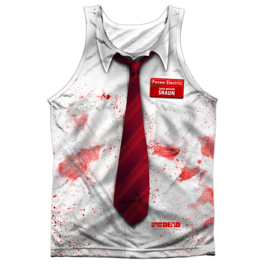 Shaun Of The Dead - Bloody Shirt - Adult 100% Poly Tank Top - White