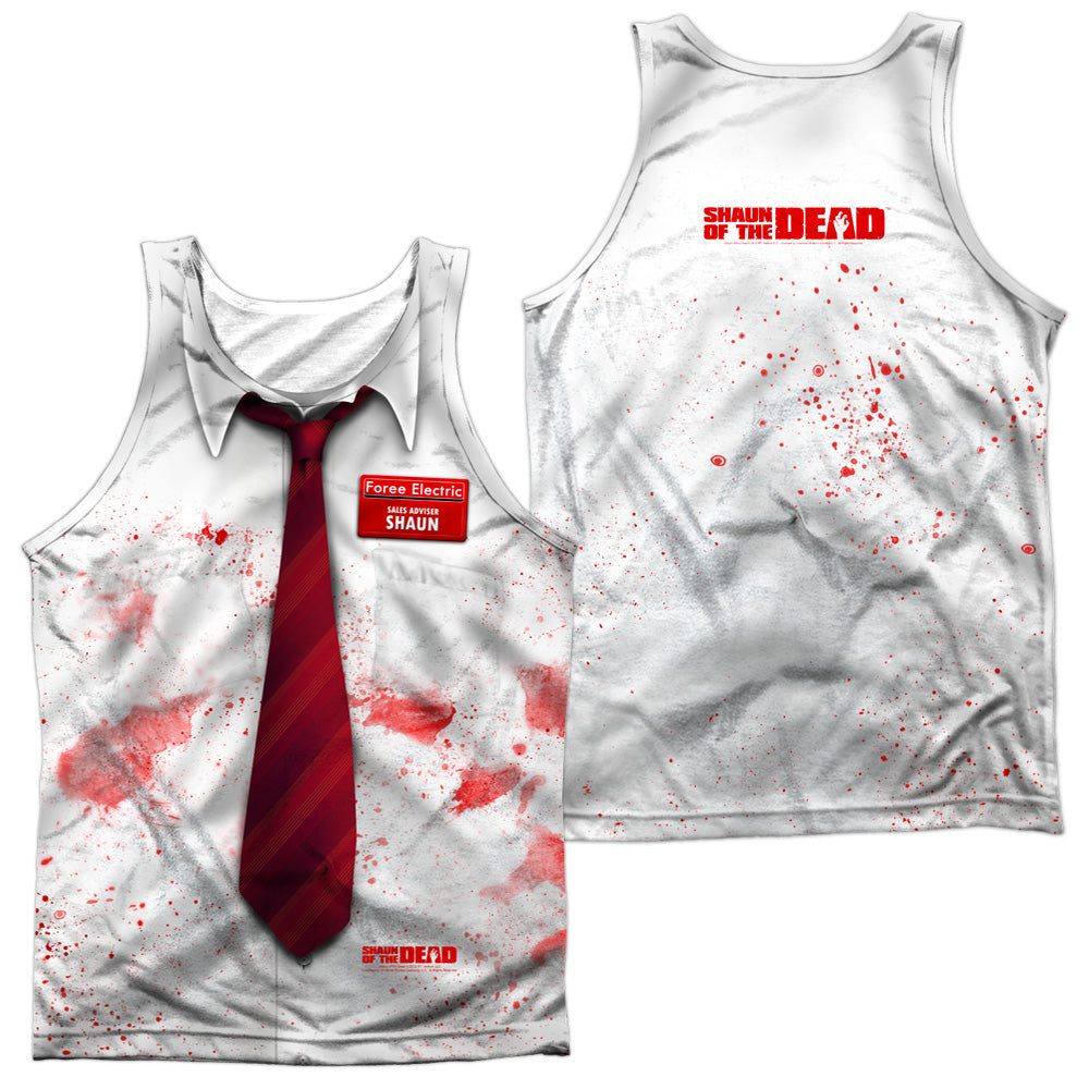 Shaun Of The Dead - Bloody Shirt - Adult 100% Poly Tank Top - White
