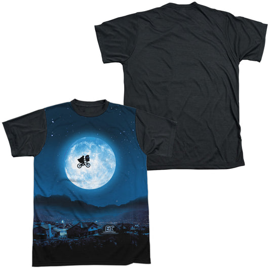 Et - Moon - Short Sleeve Adult White Front Black Back - White T-shirt