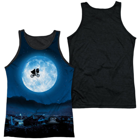 Et - Moon - Adult Poly Tank Top Black Back - White