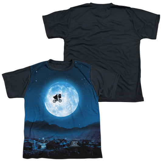 Et - Moon - Short Sleeve Youth White Front Black Back - White T-shirt