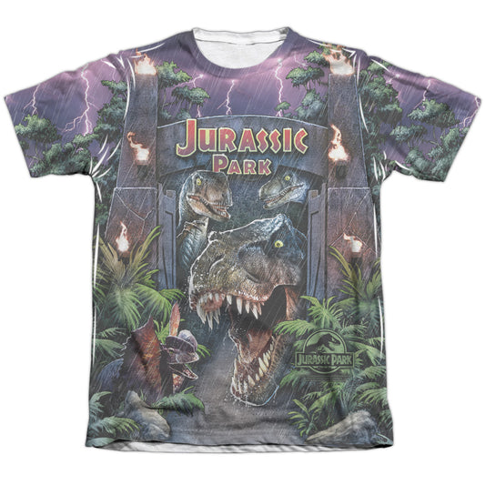 Jurassic Park - Welcome To The Park - Adult Poly/cotton Short Sleeve Tee - White T-shirt