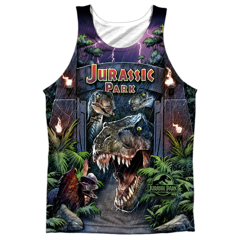 Jurassic Park - Welcome To The Park - Adult 100% Poly Tank Top - White