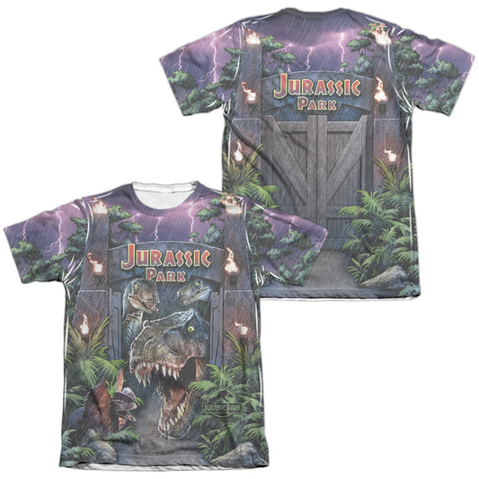 Jurassic Park - Welcome To The Park - Adult Poly/cotton Short Sleeve Tee - White T-shirt