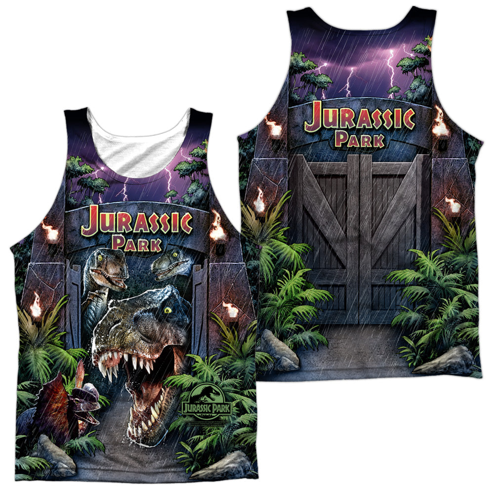 Jurassic Park - Welcome To The Park - Adult 100% Poly Tank Top - White