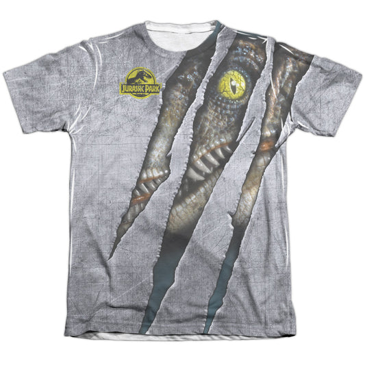 Jurassic Park - Live Raptor - Adult 65/35 Poly/cotton Short Sleeve Tee - White T-shirt