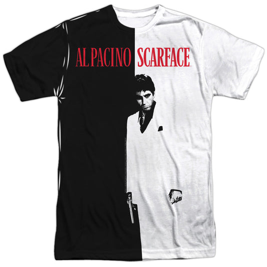 Scarface - Big Poster -  Short Sleeve Adult 100% Poly Crew - White T-shirt