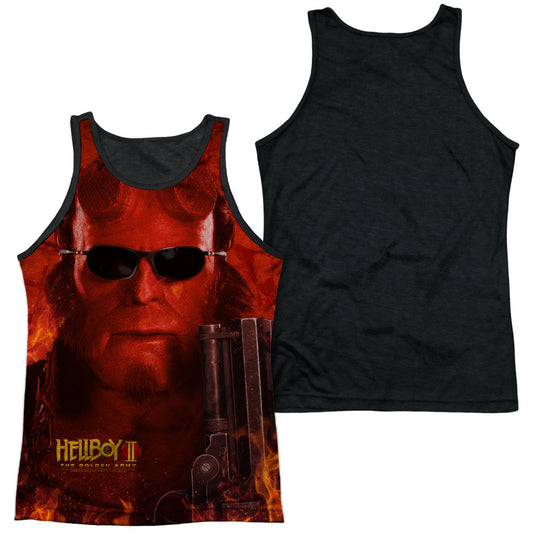 Hellboy Ii - Big Red - Adult Poly Tank Top Black Back - White