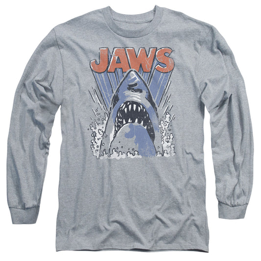 Jaws - Comic Splash - Long Sleeve Adult 18/1 - Athletic Heather T-shirt