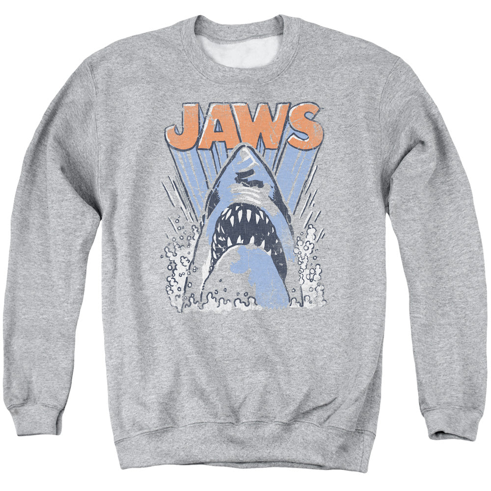 Jaws - Comic Splash - Adult Crewneck Sweatshirt - Athletic Heather
