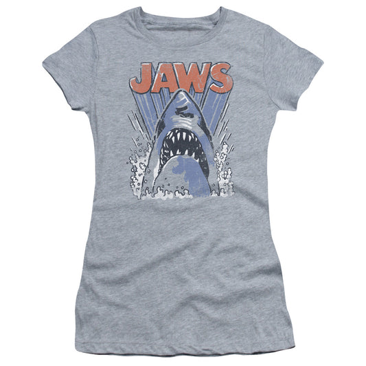 Jaws - Comic Splash - Short Sleeve Junior Sheer - Athletic Heather T-shirt