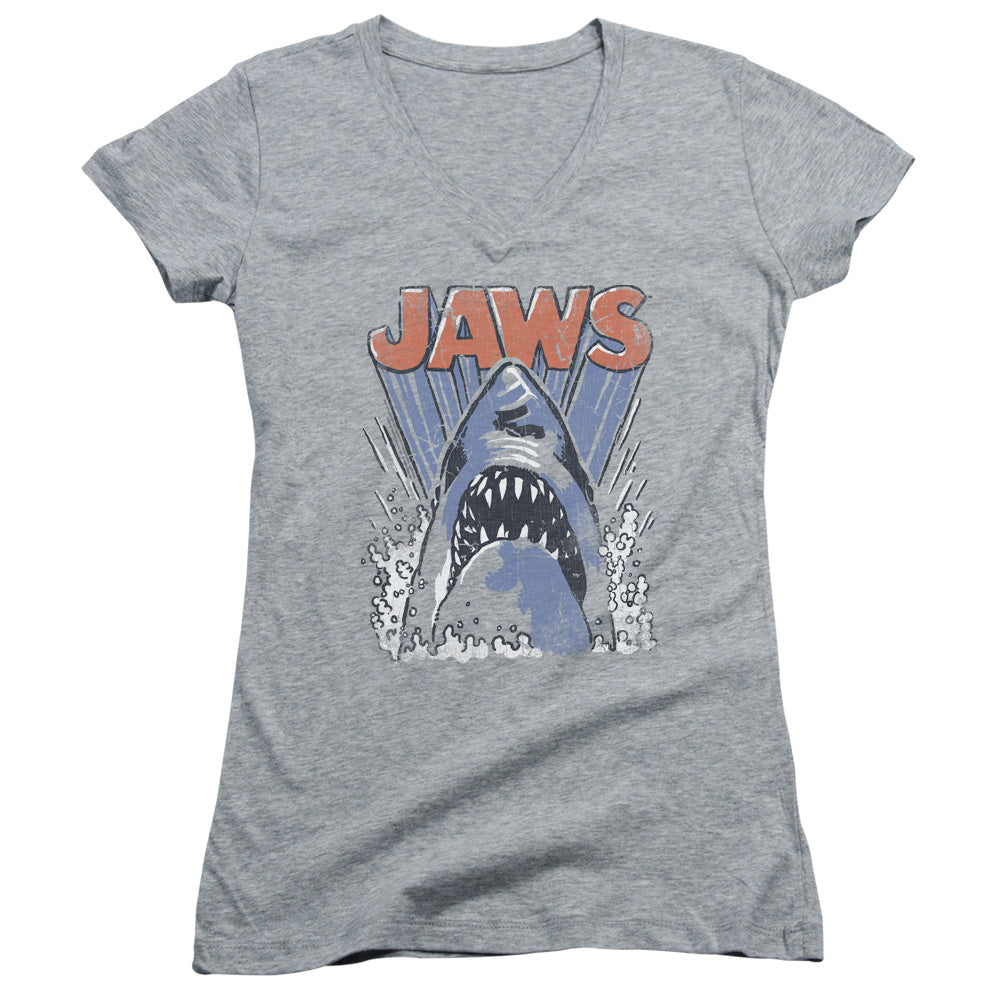 Jaws - Comic Splash-junior V-neck - Athletic Heather