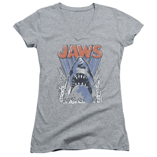Jaws - Comic Splash-junior V-neck - Athletic Heather