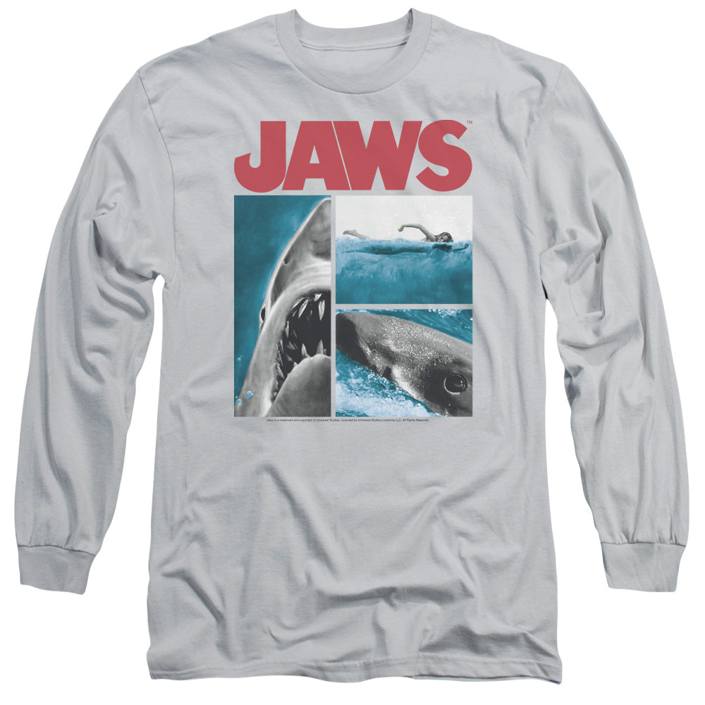 Jaws - Instajaws - Long Sleeve Adult 18/1 - Silver T-shirt