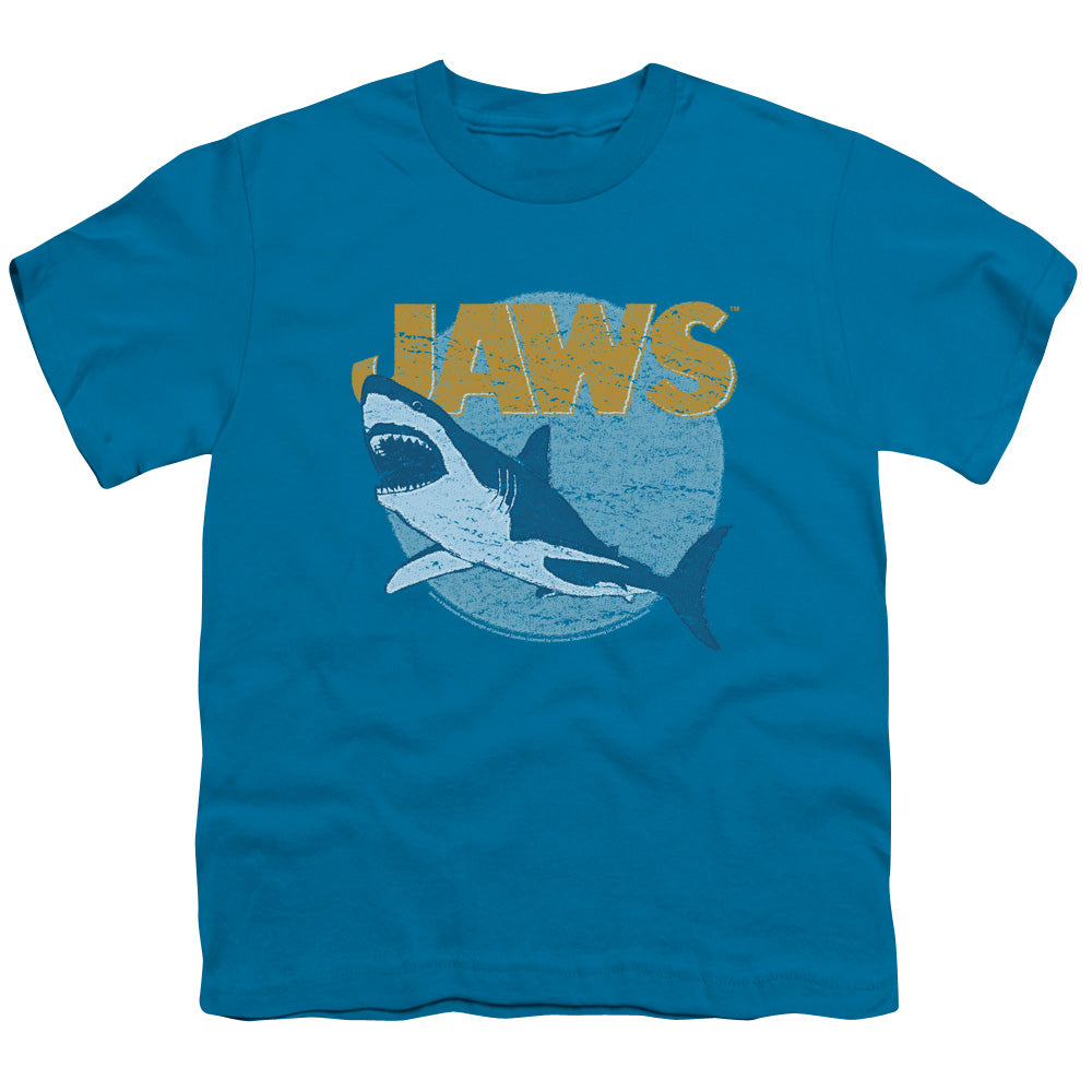 Jaws - Day Glow - Short Sleeve Youth 18/1 - Turquoise T-shirt