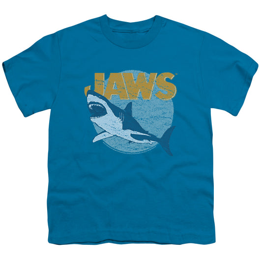 Jaws - Day Glow - Short Sleeve Youth 18/1 - Turquoise T-shirt