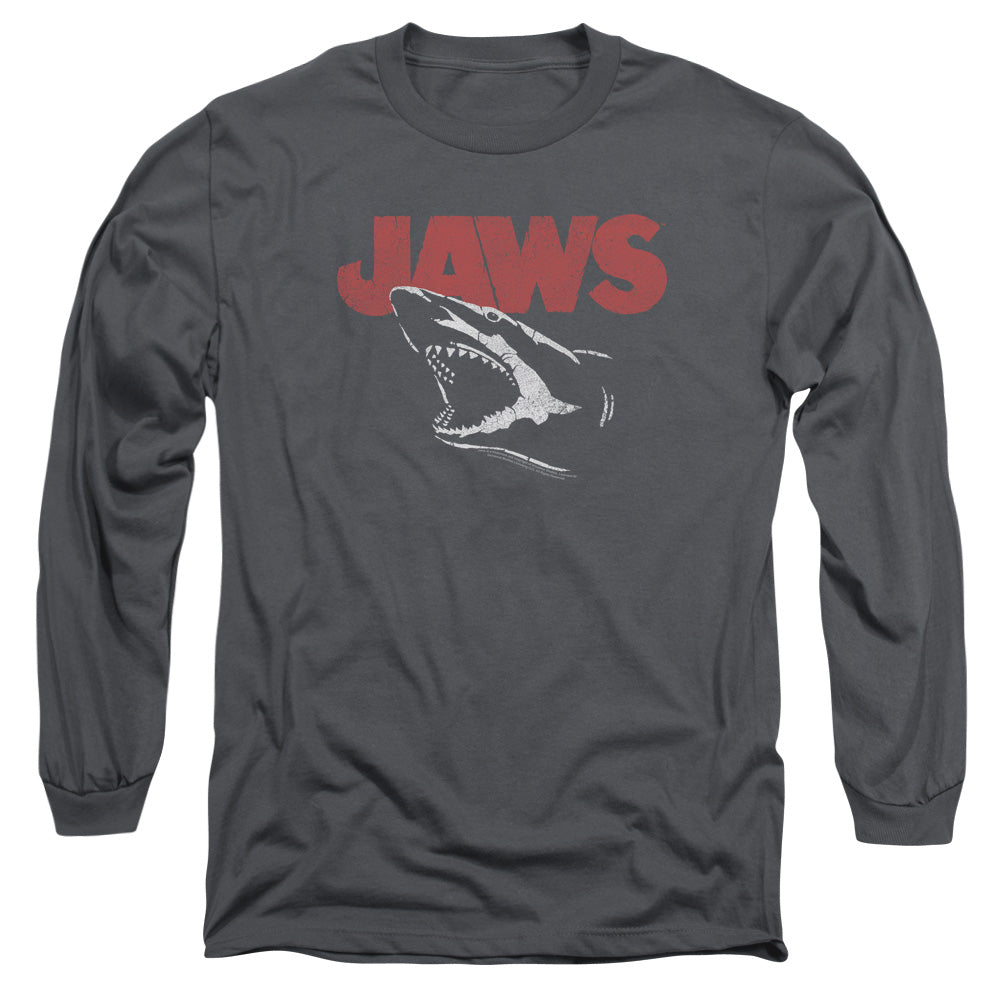 Jaws - Cracked Jaw - Long Sleeve Adult 18/1 - Charcoal T-shirt
