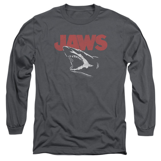 Jaws - Cracked Jaw - Long Sleeve Adult 18/1 - Charcoal T-shirt