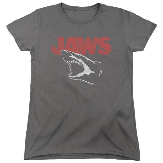Jaws - Cracked Jaw - Short Sleeve Womens Tee - Charcoal T-shirt