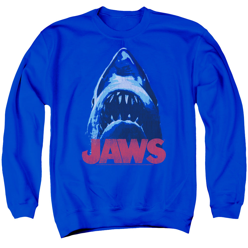 Jaws - From Below - Adult Crewneck Sweatshirt - Royal Blue