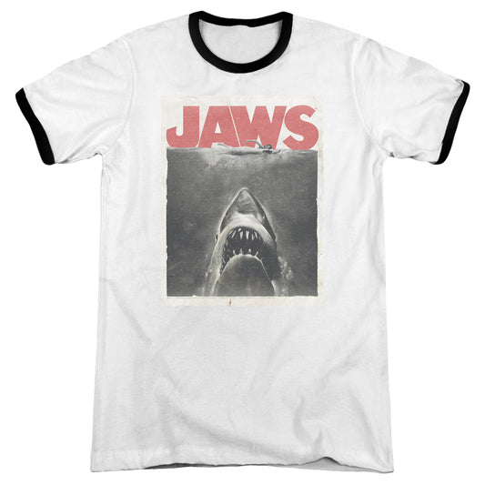 Jaws - Classic Fear - Adult Ringer - White/black