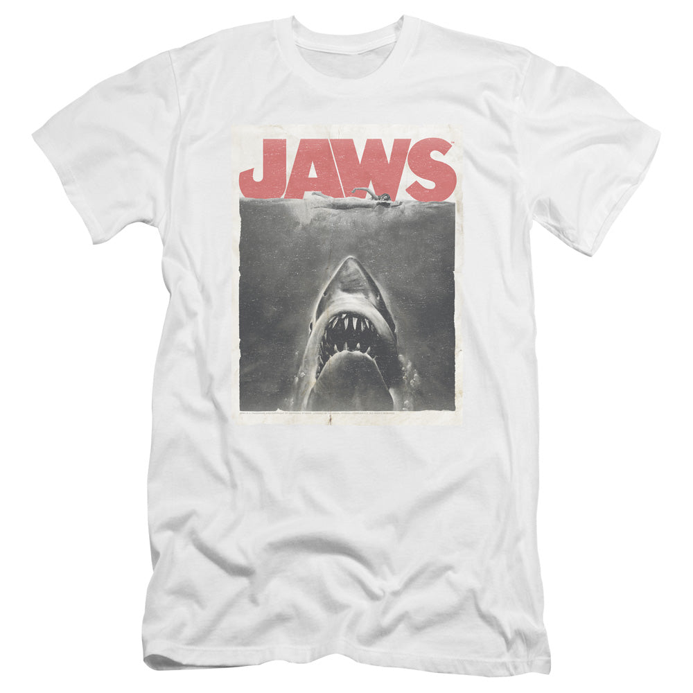 Jaws - Classic Fear-premuim Canvas Adult Slim Fit 30/1 - White