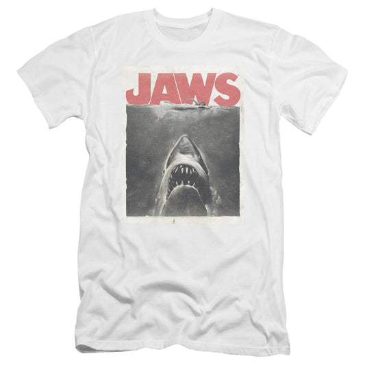 Jaws - Classic Fear-premuim Canvas Adult Slim Fit 30/1 - White