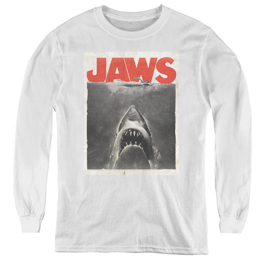 Jaws - Classic Fear - Youth Long Sleeve Tee - White