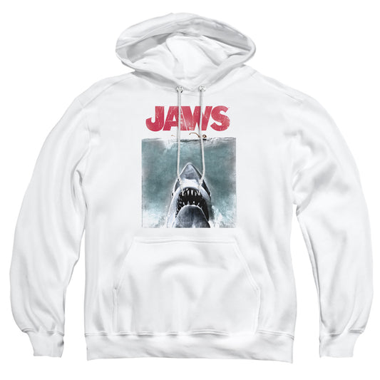 Jaws - Vintage Poster - Adult Pull-over Hoodie - White