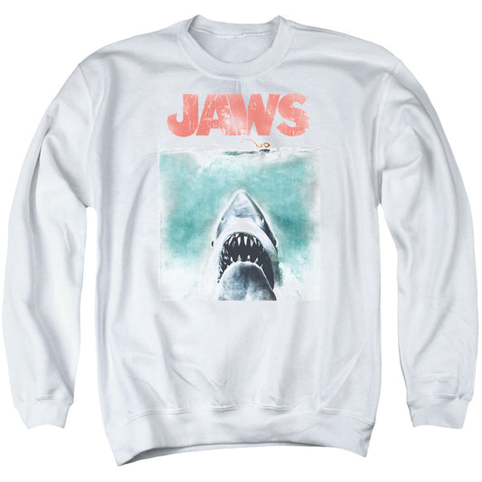 Jaws - Vintage Poster - Adult Crewneck Sweatshirt - White