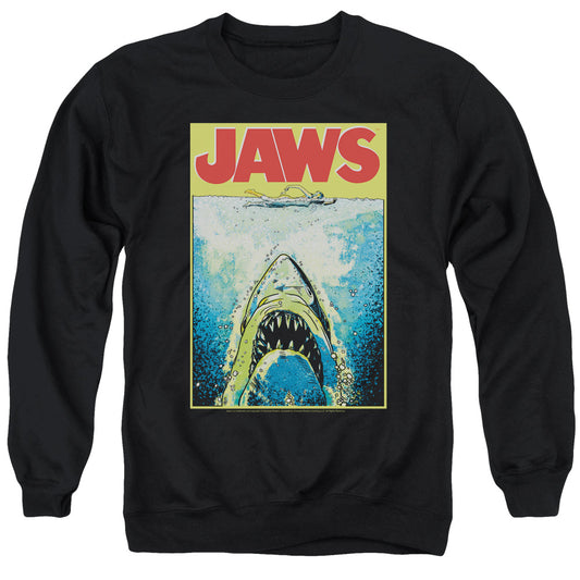 Jaws - Bright Jaws - Adult Crewneck Sweatshirt - Black