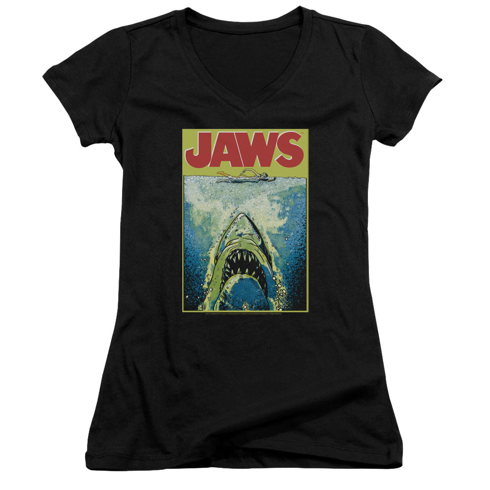 Jaws - Bright Jaws-junior V-neck - Black