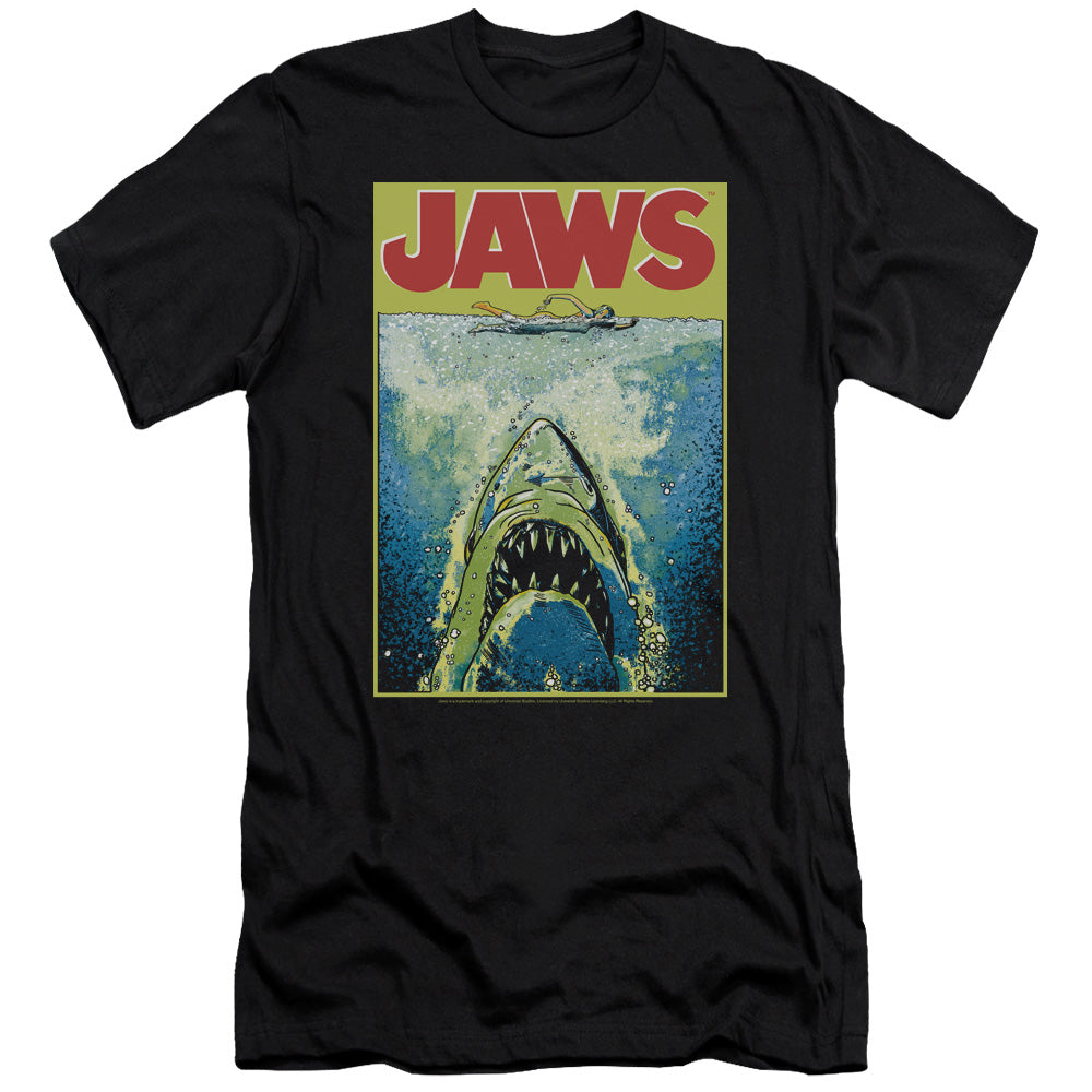 Jaws - Bright Jaws-premuim Canvas Adult Slim Fit 30/1 - Black