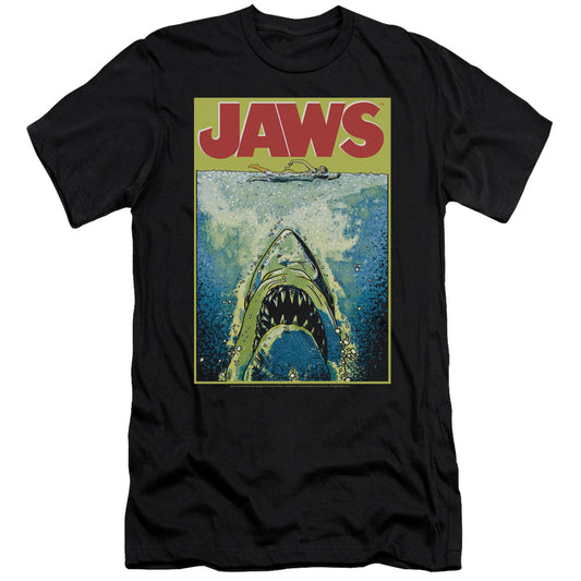 Jaws - Bright Jaws - Short Sleeve Adult 30/1 - Black T-shirt
