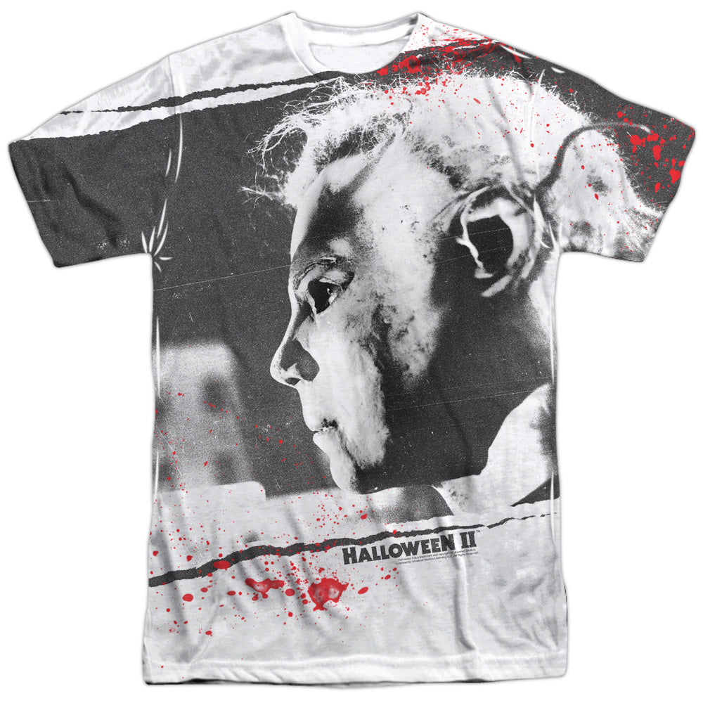Halloween Ii - Myers Mask - Short Sleeve Adult 100% Poly Crew - White - Sm - White T-shirt