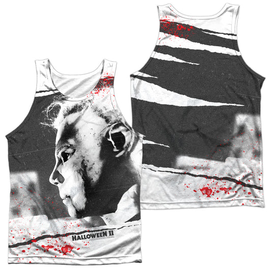 Halloween Ii - Myers Mask (Front/back Print) - Adult 100% Poly Tank Top - White