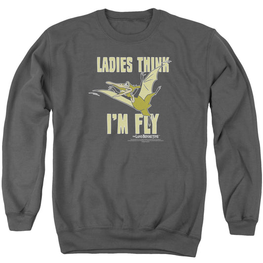 Land Before Time - Im Fly - Adult Crewneck Sweatshirt - Charcoal