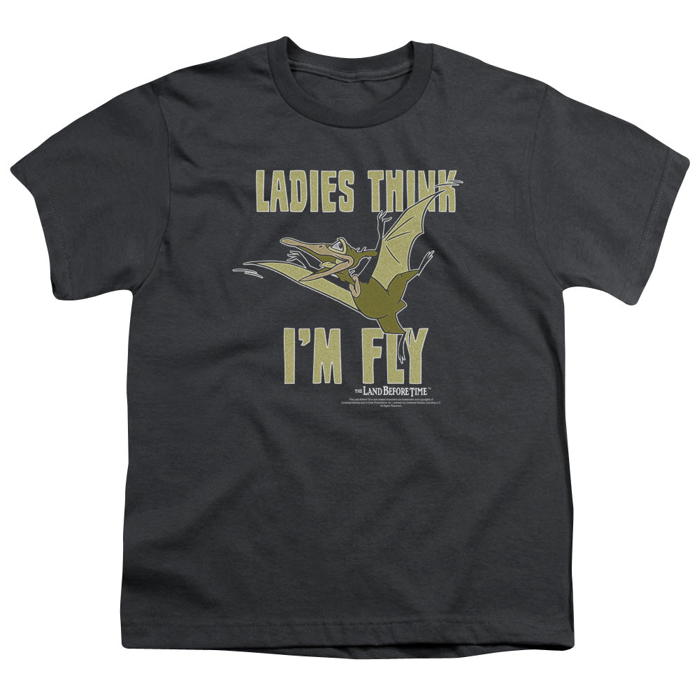 Land Before Time - Im Fly - Short Sleeve Youth 18/1 - Charcoal T-shirt