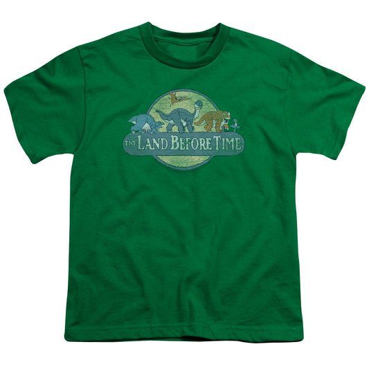 Land Before Time - Retro Logo - Short Sleeve Youth 18/1 - Kelly Green T-shirt