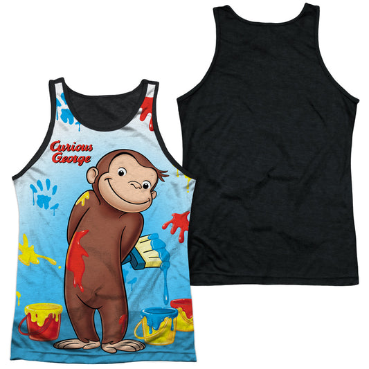 Curious George Paint All Over-adult Poly Tank Top