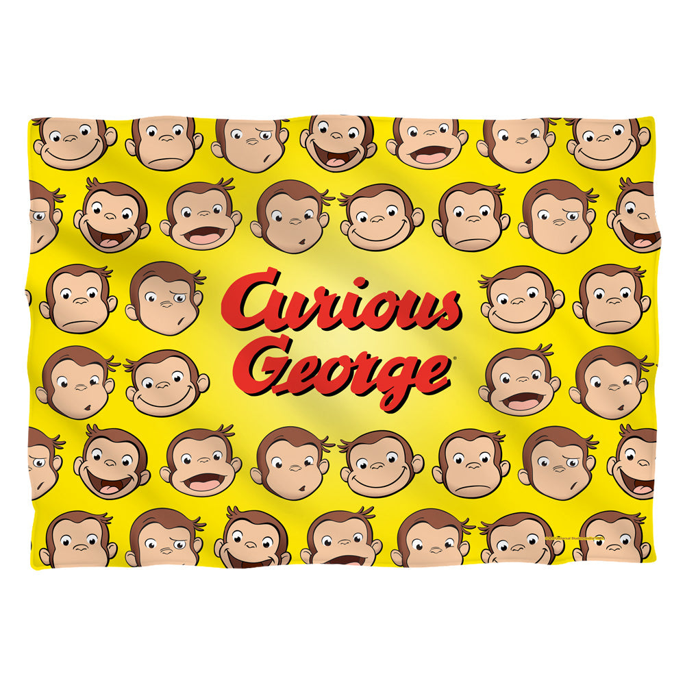 Curious George - Heads - Pillow Case - White