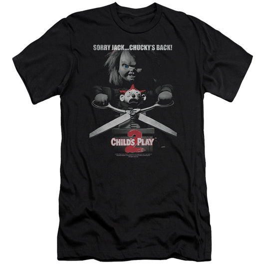 CHILDS PLAY 2 JACK POSTER - S/S ADULT 30/1 - BLACK - SM - Black T-Shirt