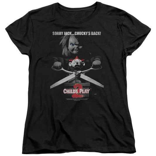 Childs Play 2 - Jack Poster - Short Sleeve Womens Tee - Black - Sm - Black T-shirt
