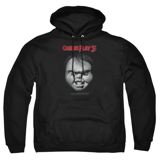 Childs Play 3 - Face Poster - Adult Pull-over Hoodie - Black