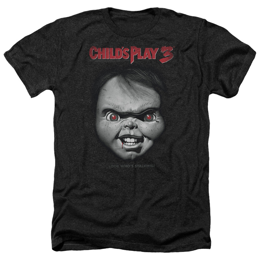 Childs Play 3 - Face Poster - Adult Heather - Black