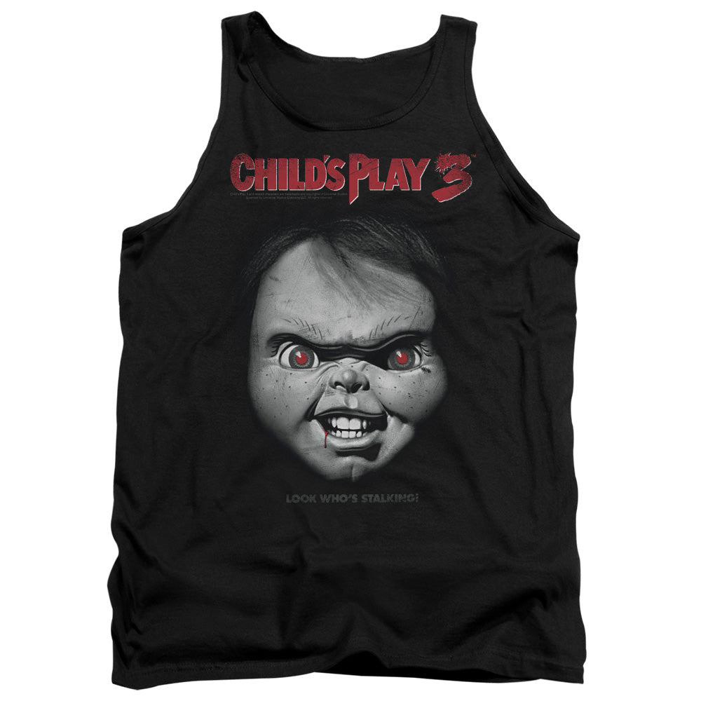 Childs Play 3 - Face Poster - Adult Tank - Black - Sm - Black